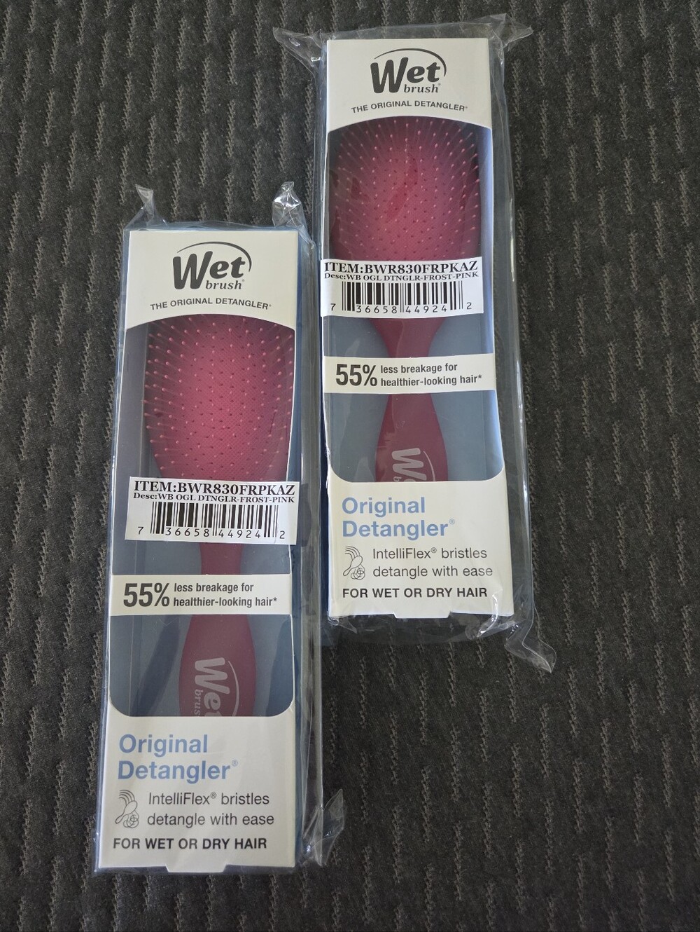 NIP Wet Brush Original Detangler Hair Brush - Pink SET OF 2!